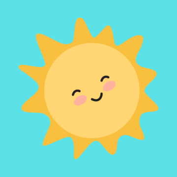 yellow sun on a teal background
