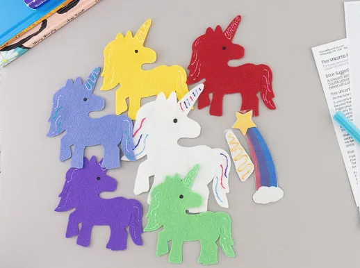 Five Flannel Unicorns from Flannel Board Fun