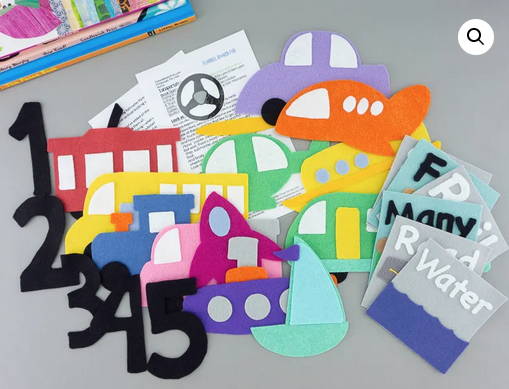 Numbers and vehicls in flannel