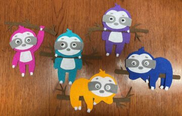 sloths in felt