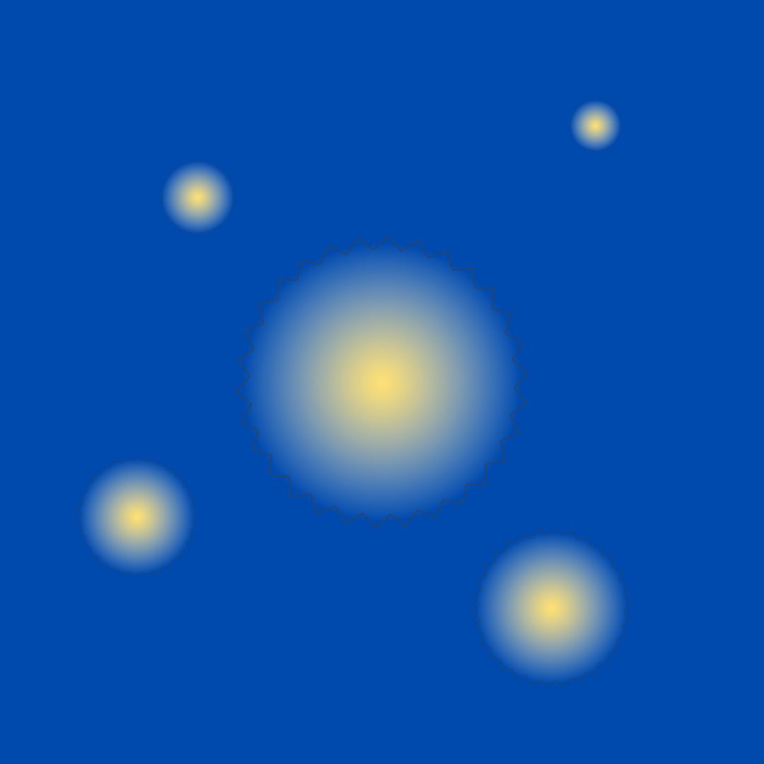 glowing orbs on blue background