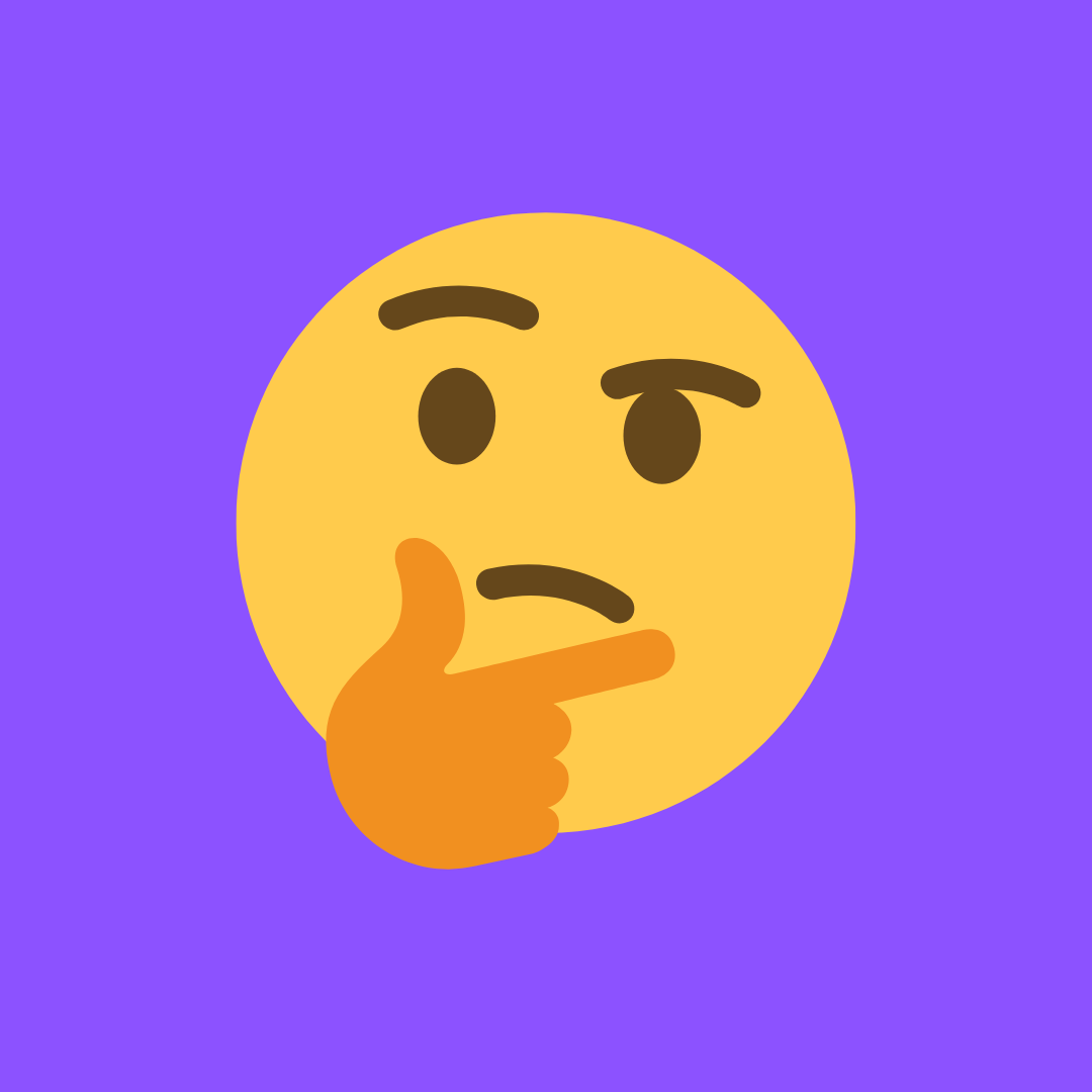 concerned face on purple background