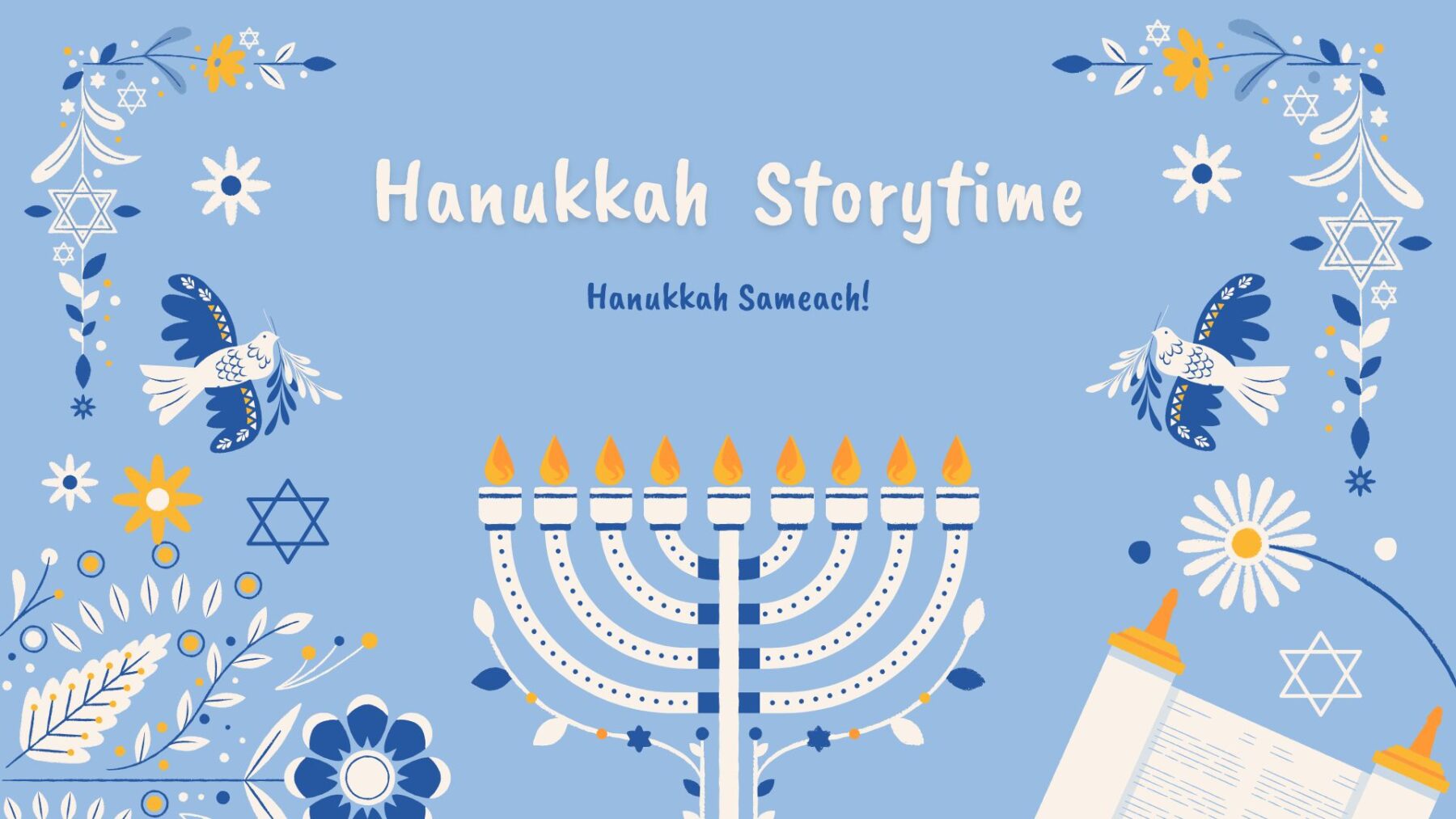 Hanukkah Storytime introduction image.