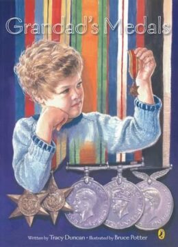 Grandad's medals book cover.