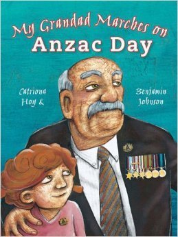 My grandad marches on Anzac Day book cover.